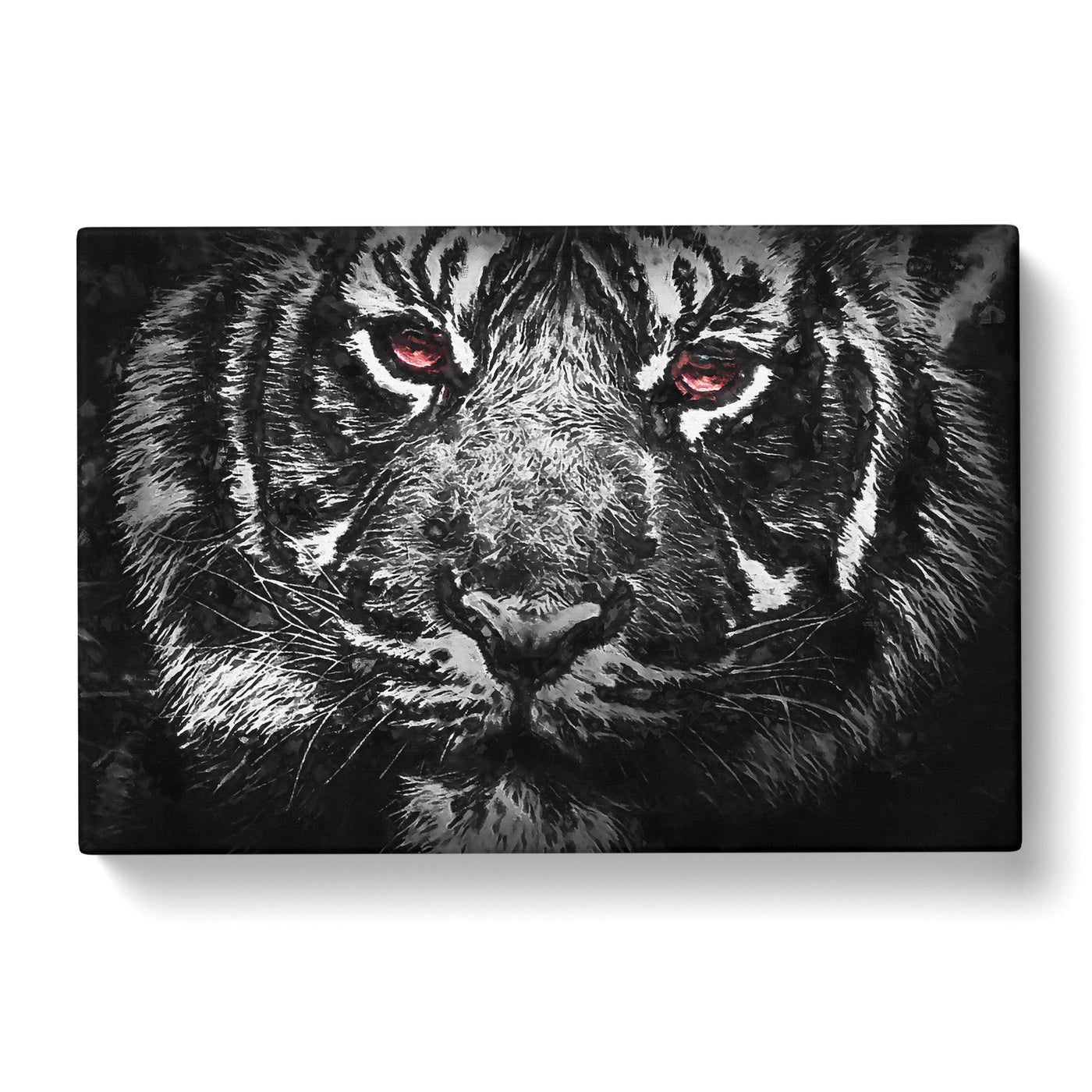 Tiger With Yellow Eyes In Abstractcan Canvas Print Main Image