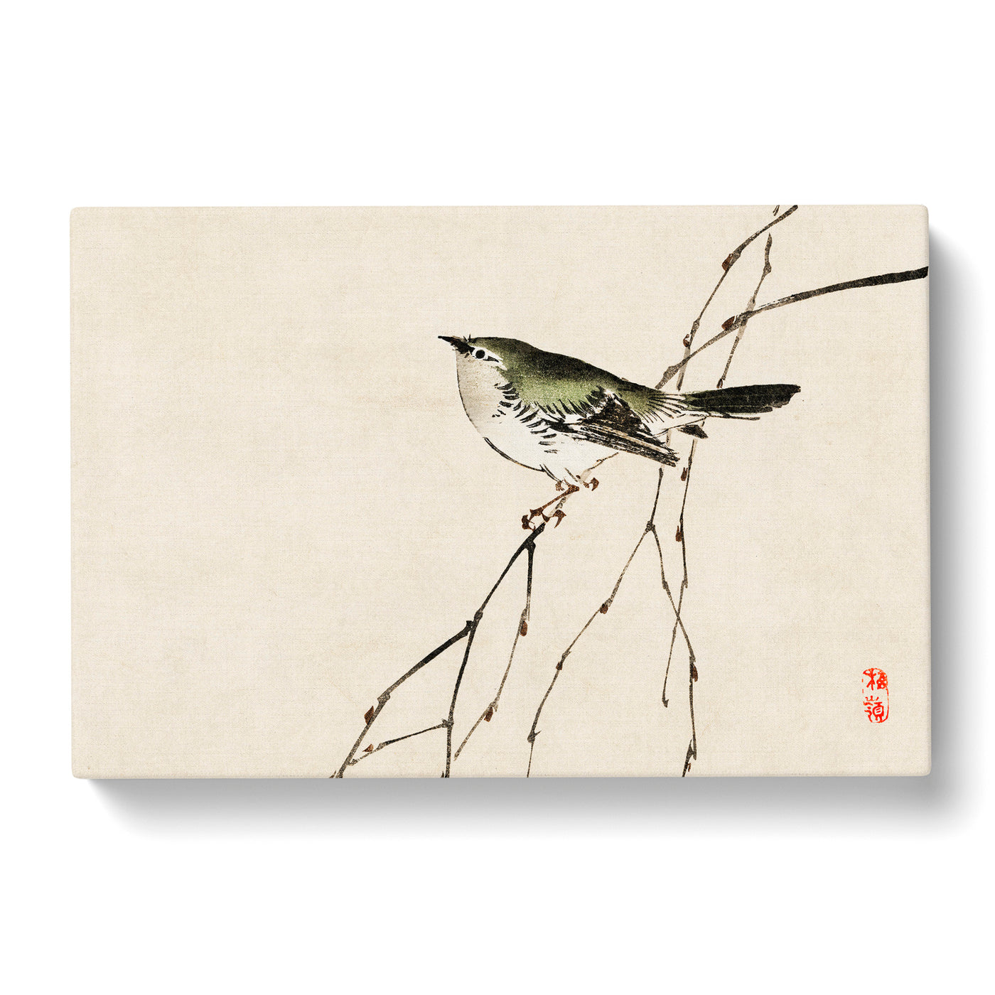 Tit Bird On A Tree Branch By Kono Bairei Canvas Print Main Image