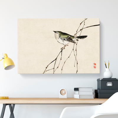 Tit Bird On A Tree Branch By Kono Bairei