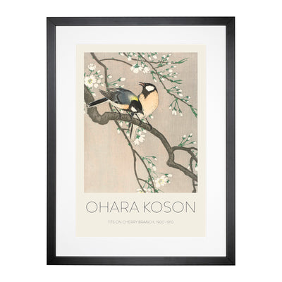 Tits On A Cherry Branch Print By Ohara Koson Framed Print Main Image