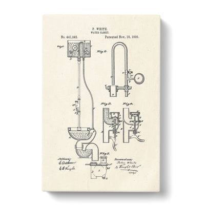 Toilet Water Closet Patent Canvas Print Main Image