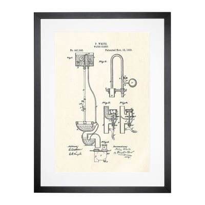 Toilet Water Closet Patent Framed Print Main Image