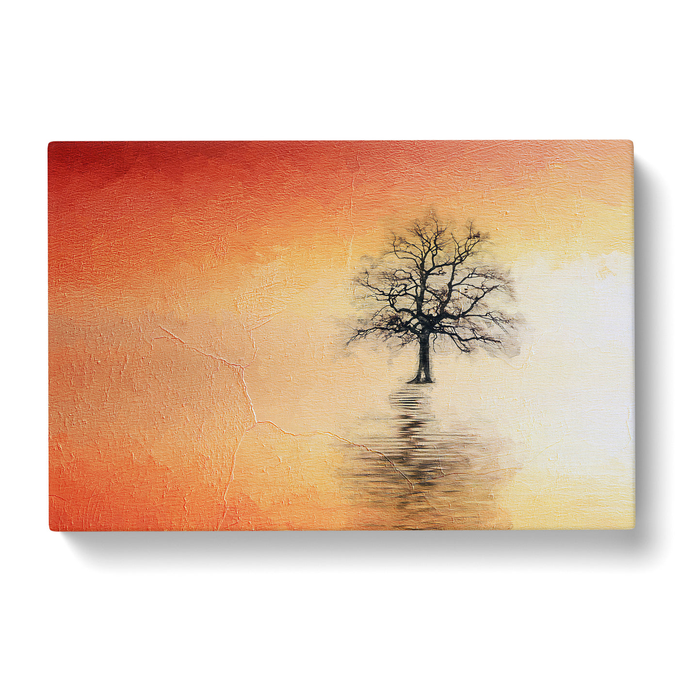 Tree Reflection At Sunset In Abstract Canvas Print Main Image