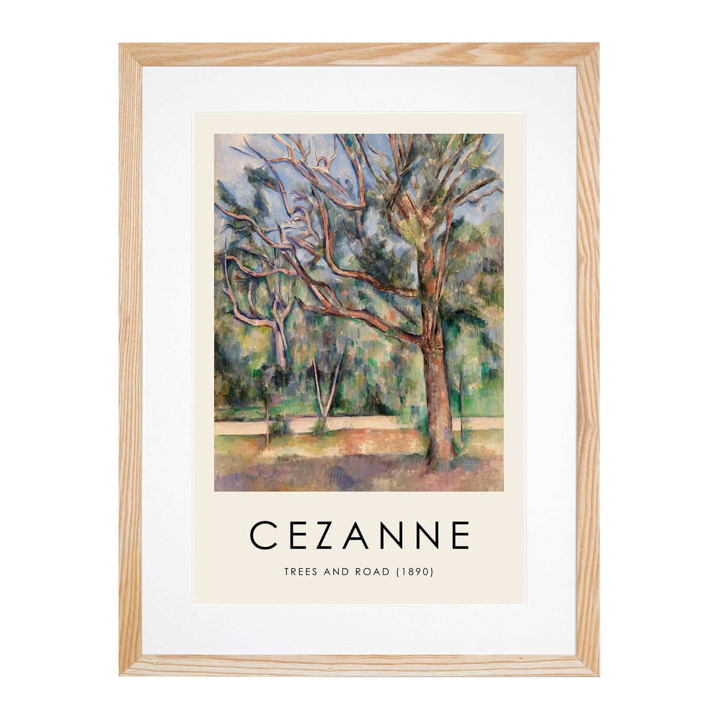 Trees And Road Print By Paul Cezanne