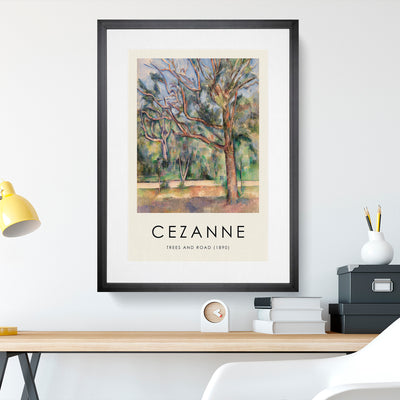 Trees And Road Print By Paul Cezanne