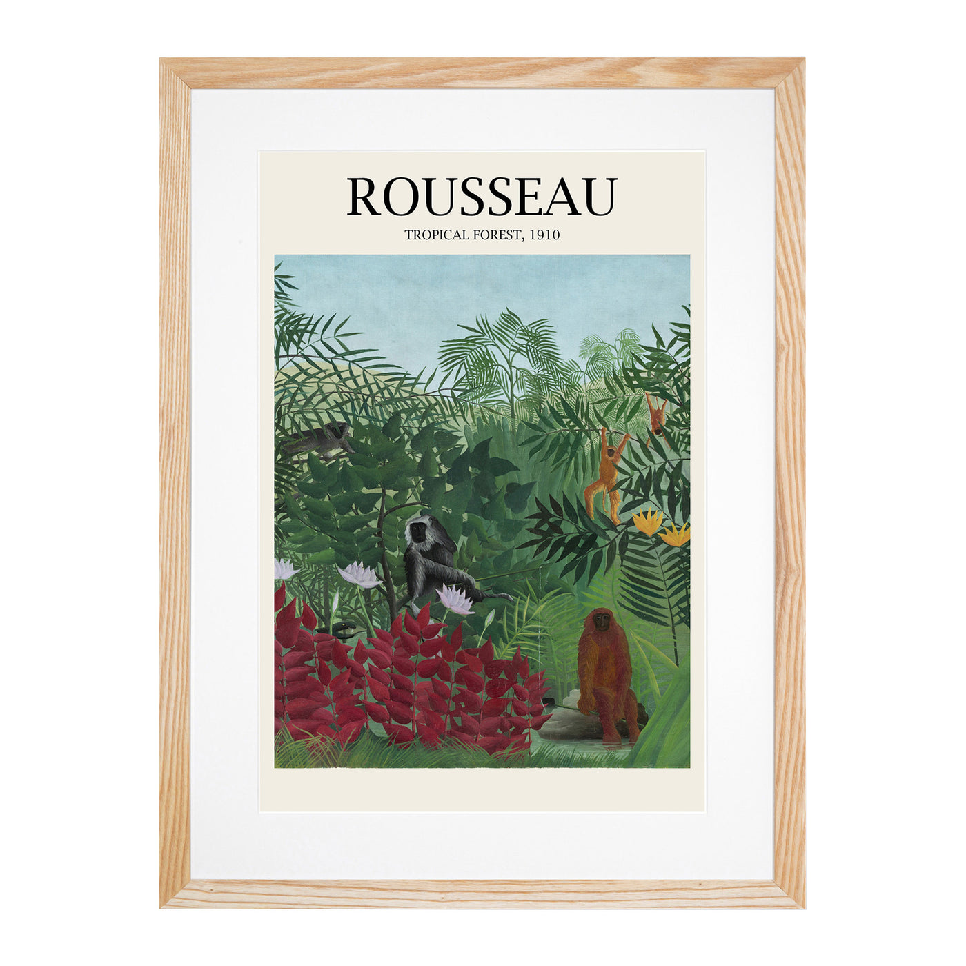 Tropical Forest With Monkeys Print By Henri Rousseau