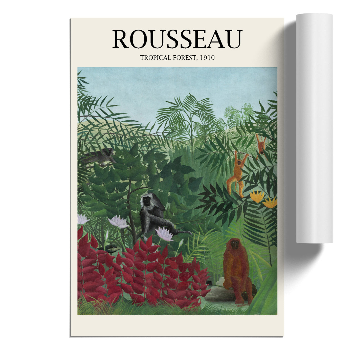 Tropical Forest With Monkeys Print By Henri Rousseau