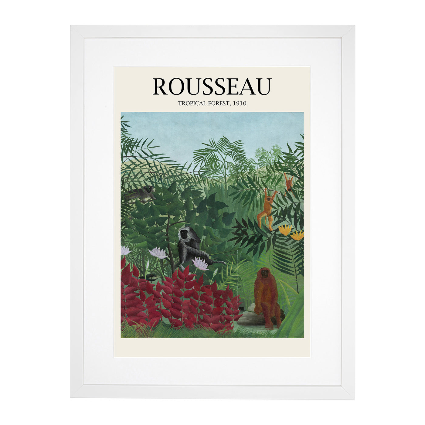 Tropical Forest With Monkeys Print By Henri Rousseau