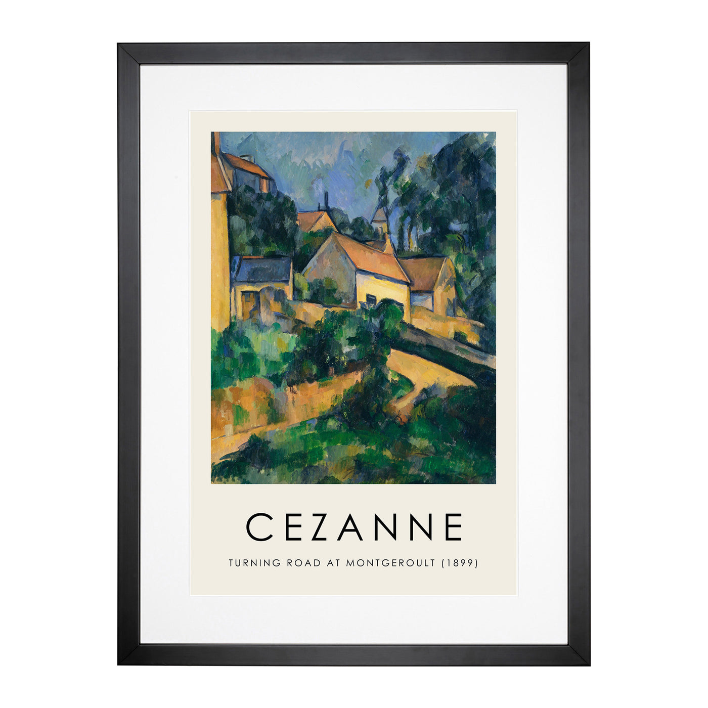 Turning Road At Montgeroult Print By Paul Cezanne Framed Print Main Image