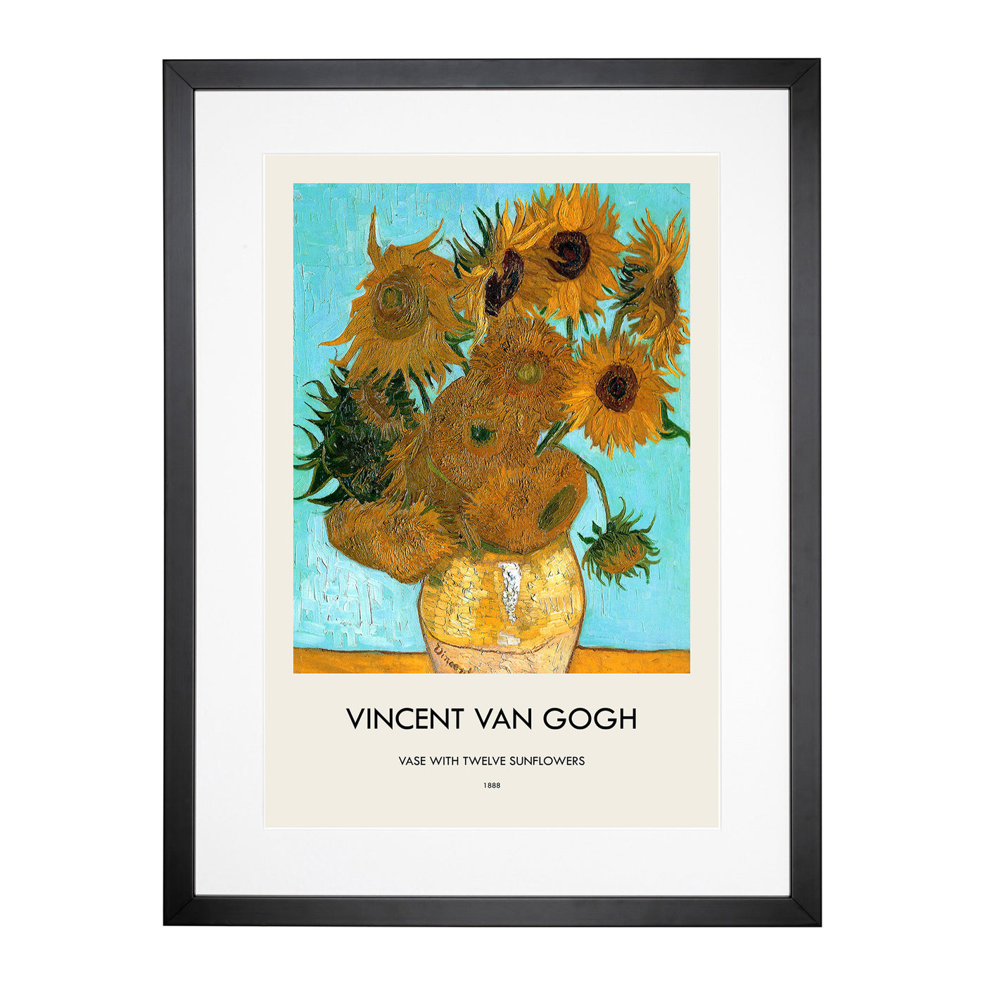 Twelve Sunflowers Print By Vincent Van Gogh Framed Print Main Image