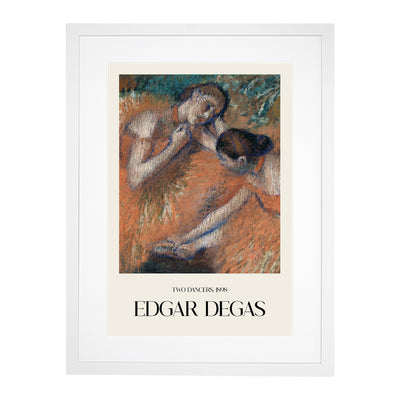 Two Ballet Ballerina Dancers In Orange Print By Edgar Degas