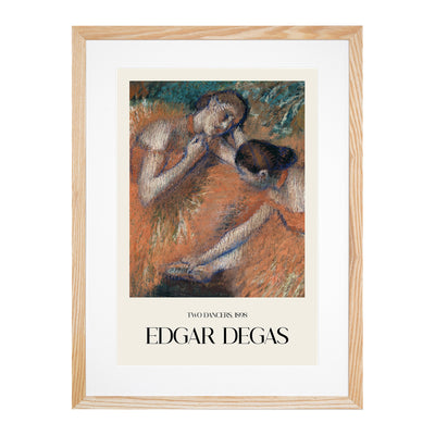 Two Ballet Ballerina Dancers In Orange Print By Edgar Degas