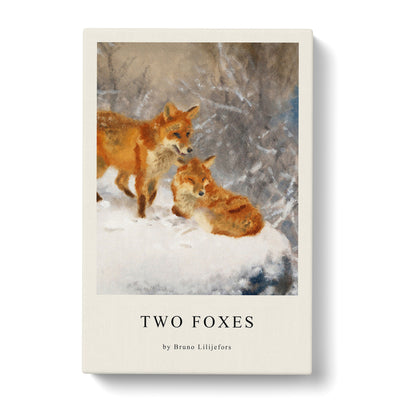 Two Foxes Print By Bruno Liljefors Canvas Print Main Image