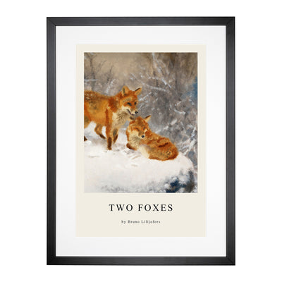 Two Foxes Print By Bruno Liljefors Framed Print Main Image