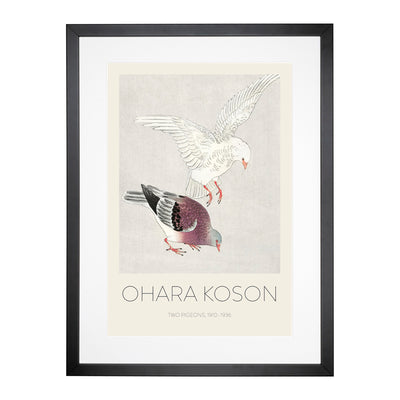 Two Pigeons Print By Ohara Koson Framed Print Main Image
