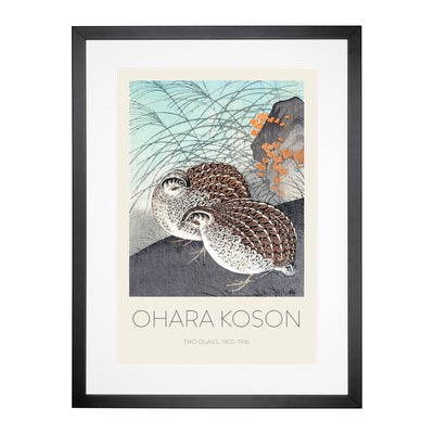 Two Quails Print By Ohara Koson Framed Print Main Image