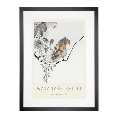 Two Sparrows Print By Watanabe Seitei Framed Print Main Image