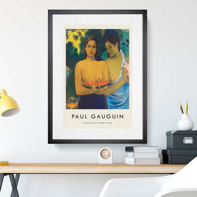 Two Tahitian Women Print By Paul Gauguin