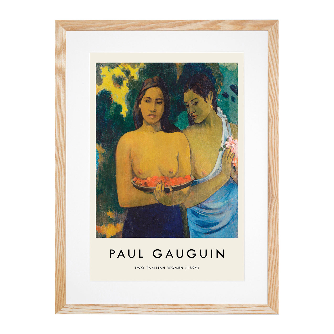 Two Tahitian Women Print By Paul Gauguin