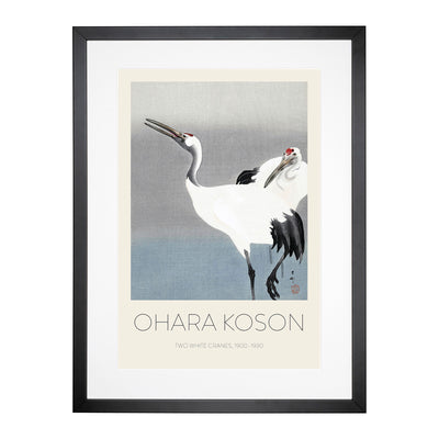 Two White Cranes Print By Ohara Koson Framed Print Main Image
