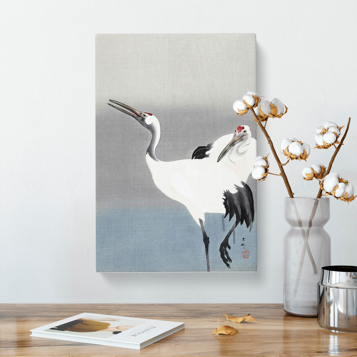 Two White Cranes By Ohara Koson