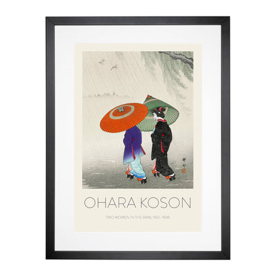 Two Women In The Rain Print By Ohara Koson Framed Print Main Image