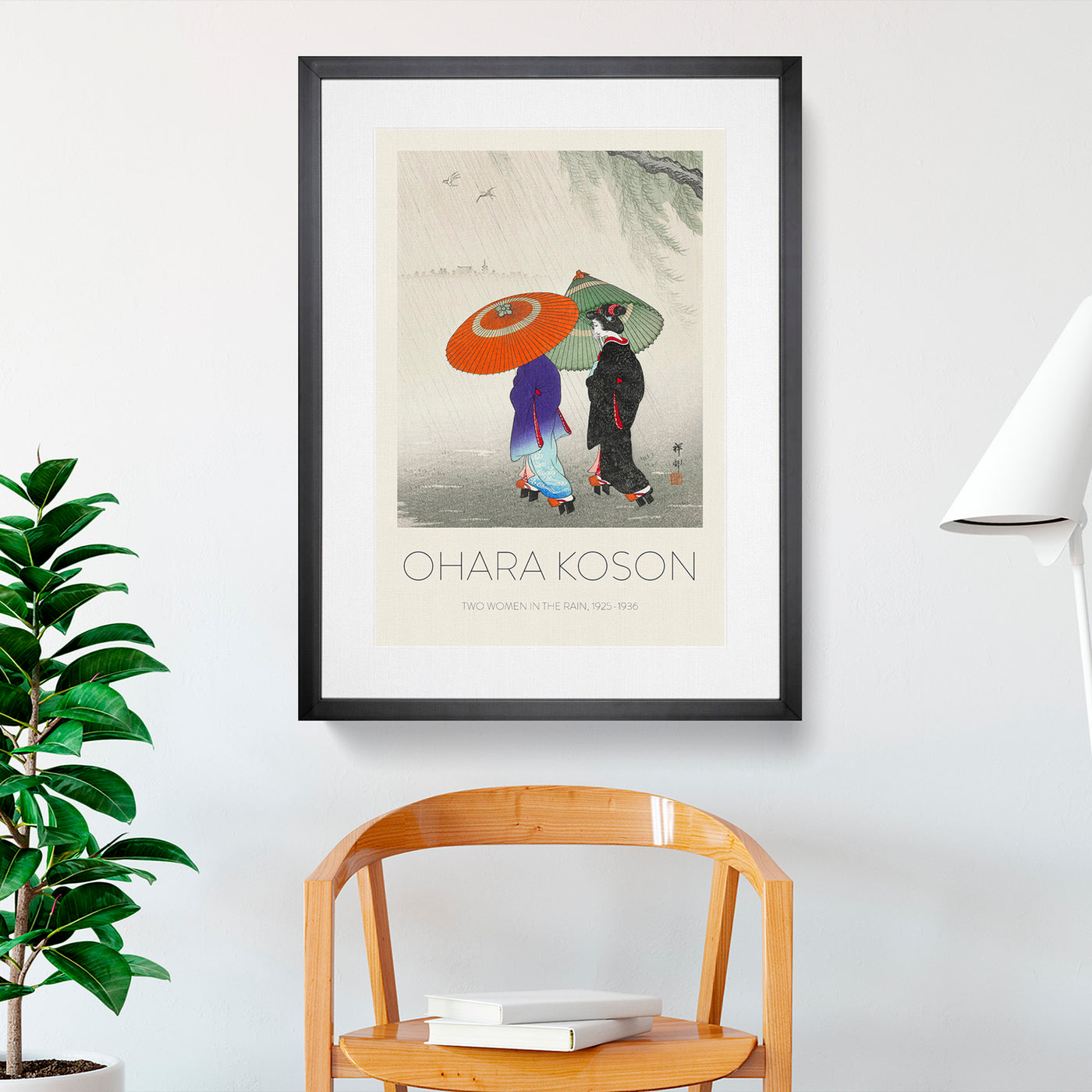 Two Women In The Rain Print By Ohara Koson