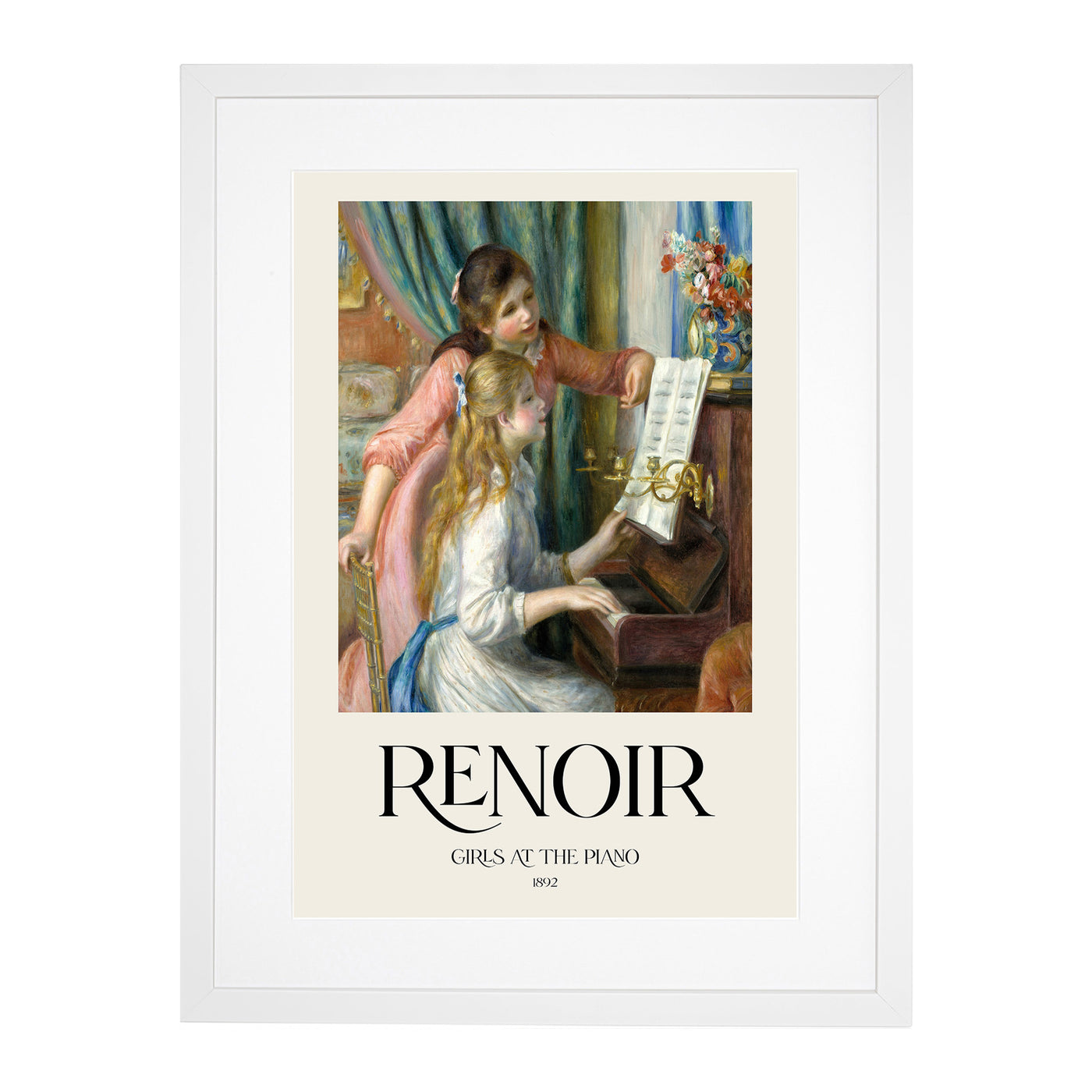 Two Young Girls At The Piano Print By Pierre-Auguste Renoir