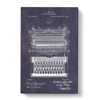 Typewriter Patent Dark Canvas Print Main Image