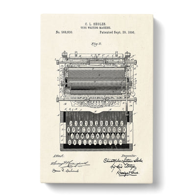 Typewriter Patent Canvas Print Main Image