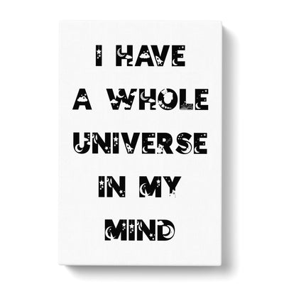 Universe In My Mind Typography Canvas Print Main Image