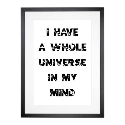 Universe In My Mind Typography Framed Print Main Image