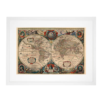 Vintage World Map Vol.1 By Henricus Hondius Ii