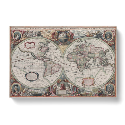 Vintage World Map Vol.2 Byx Henricus Hondius Iican Canvas Print Main Image