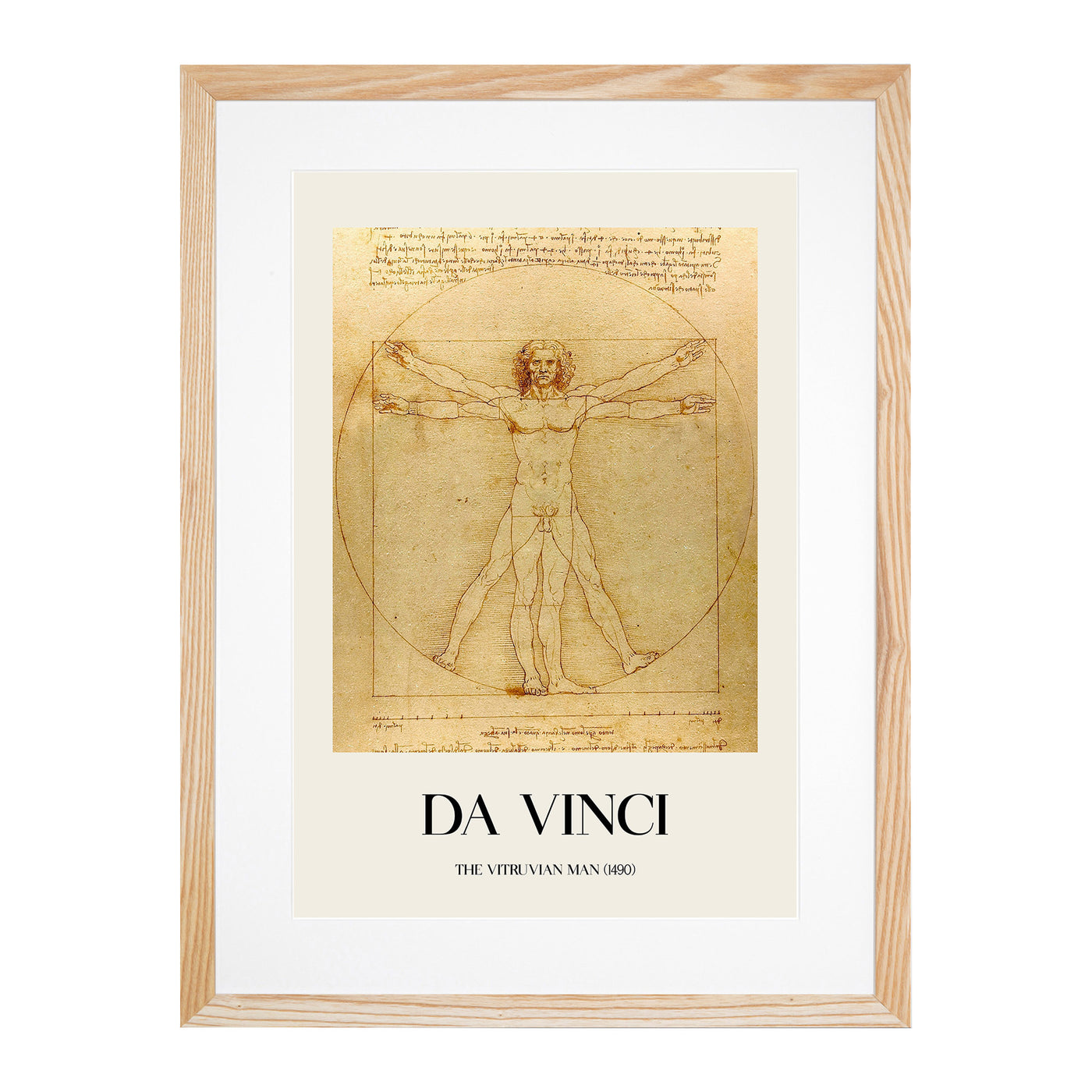 Vitruvian Man Vol.1 Print By Leonardo Da Vinci