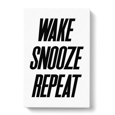 Wake Snooze Repeat Typography Canvas Print Main Image
