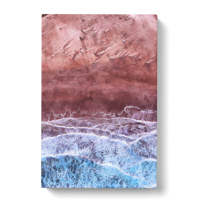 Waves Meeting The Beach Painting Canvas Print Main Image