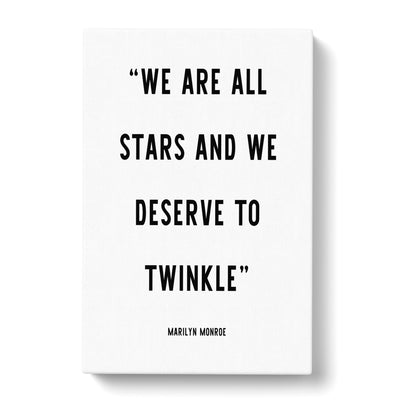 We Are All Stars Typography Canvas Print Main Image
