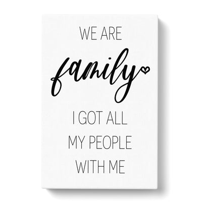 We Are Family Typography Canvas Print Main Image