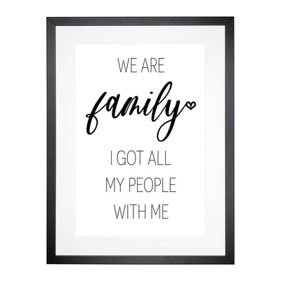 We Are Family Typography Framed Print Main Image