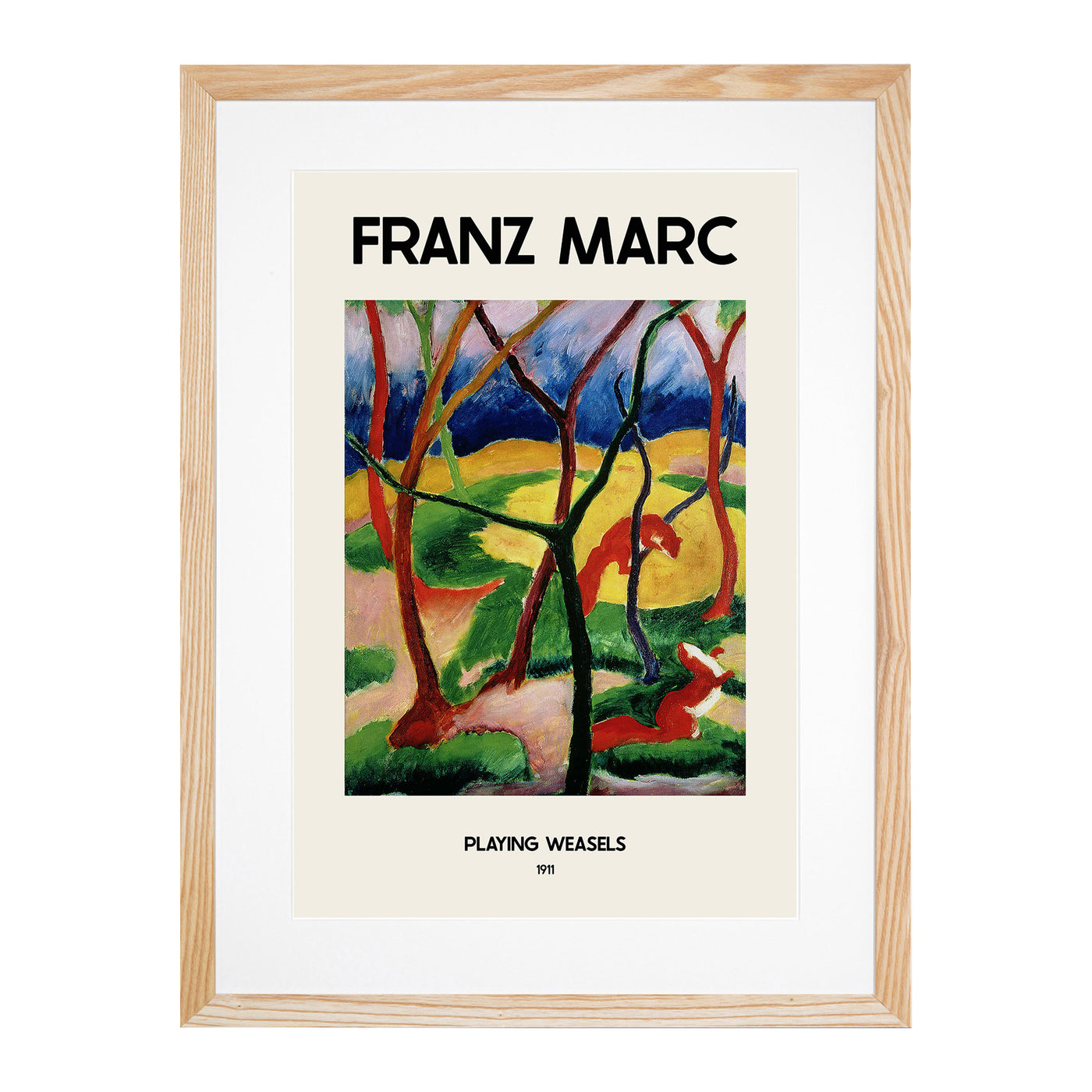 Weasels Playing Print By Franz Marc