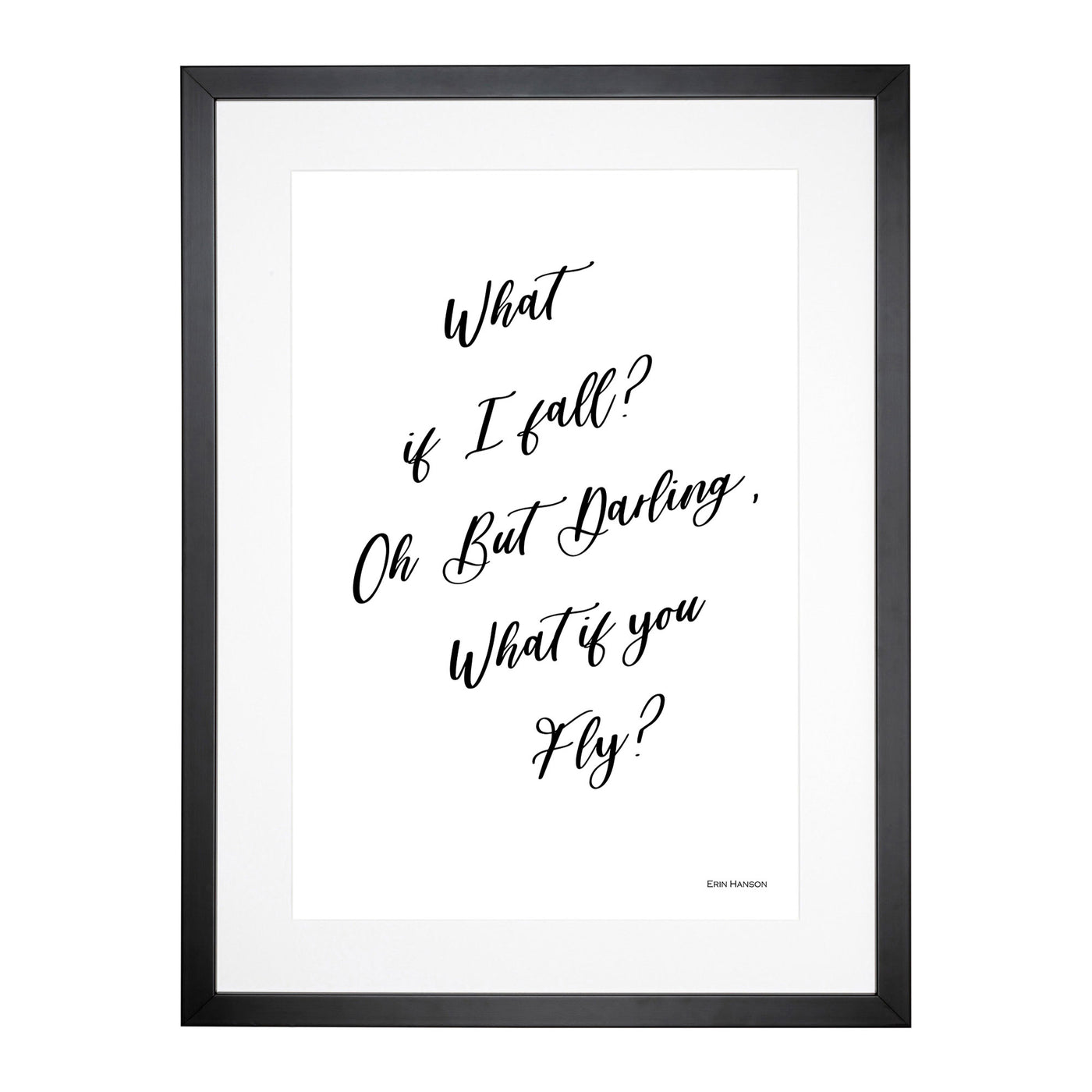 What If I Fall Typography Framed Print Main Image