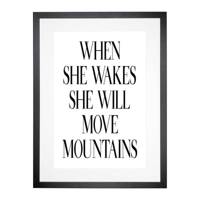 When She Wakes Typography Framed Print Main Image