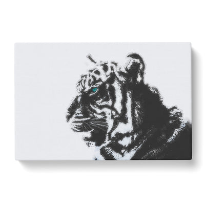 White Bengal Tiger In Abstract Canvas Print Main Image