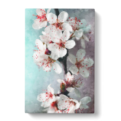 White Blossoms Painting Canvas Print Main Image