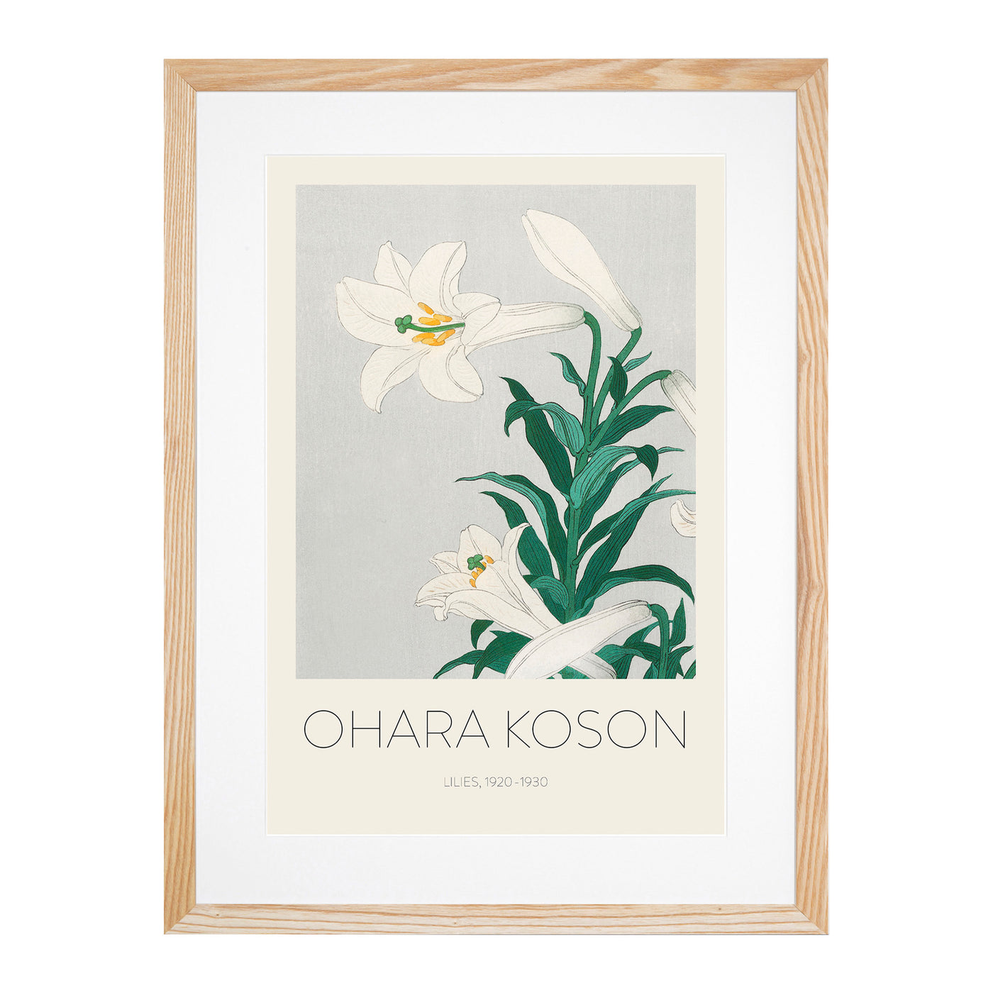 White Lilies Print By Ohara Koson