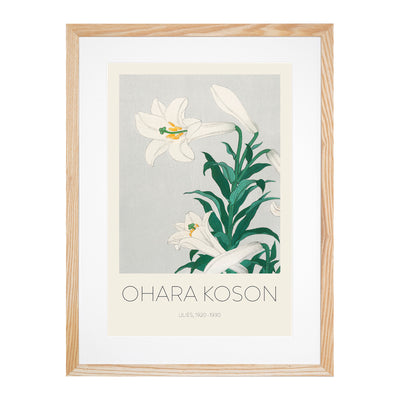 White Lilies Print By Ohara Koson