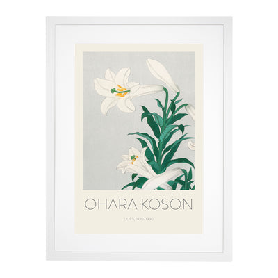 White Lilies Print By Ohara Koson