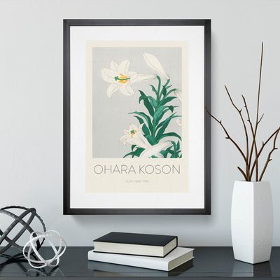 White Lilies Print By Ohara Koson