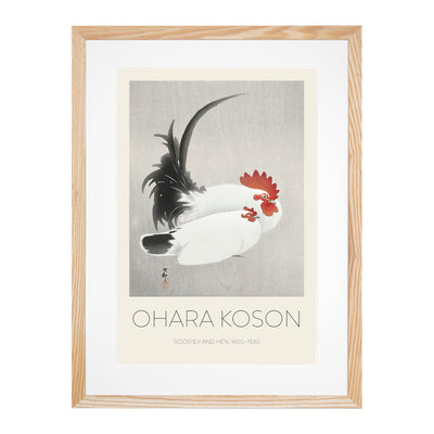 White Rooster & Hen Print By Ohara Koson